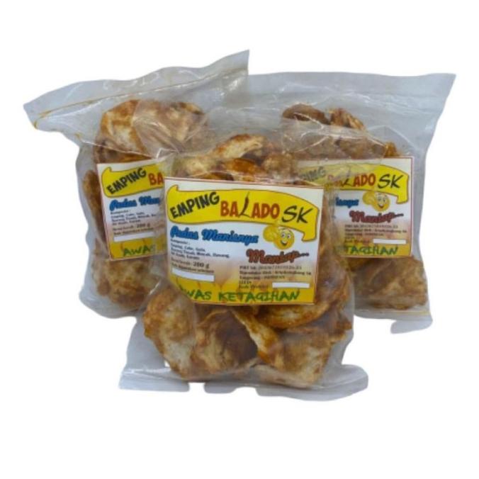 

PAKET 3 EMPING BALADO SK 200 gr Pedas Manis Bundle Snack