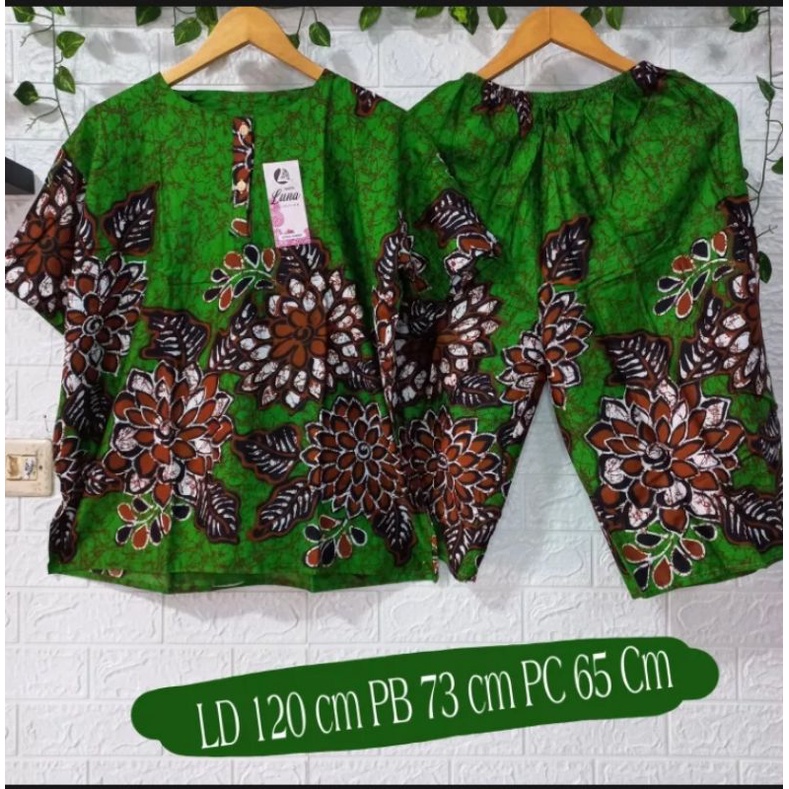 Setelan gogo jumbo viral motif bunga ld 115-120 oneset wanita