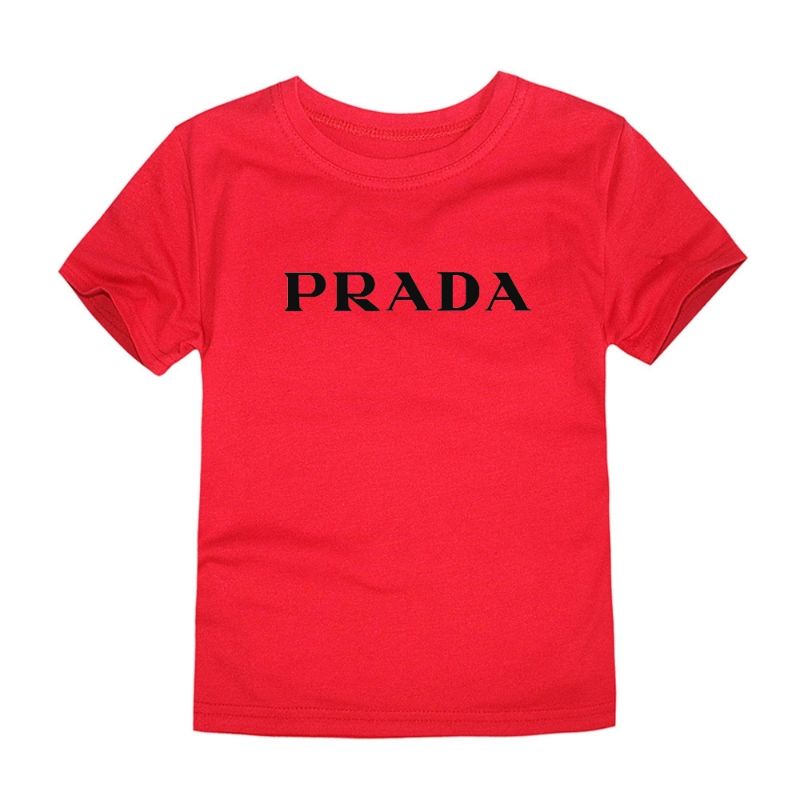 Baju Anak Prada Kaos Anak Lengan Pendek Pakaian Atasan Anak 2-16Th Baju Kaos Oblong Anak Cod