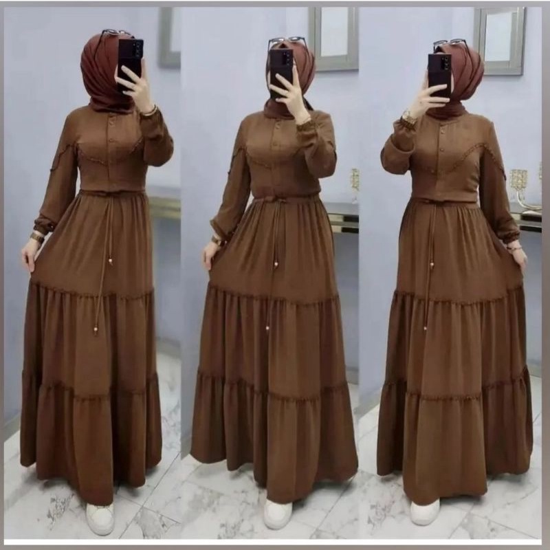 Natalia Dress Gamis Wanita Kekinian Fashion Wanita Muslim Terbaru Gamis Kondangan Kekinian Gamis Wan