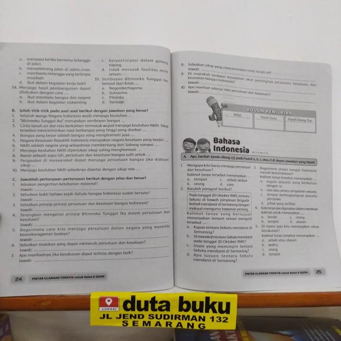

latihan soal ulangan tematik SD kelas 6 semester 1 2 tema 12345678 Best Seller