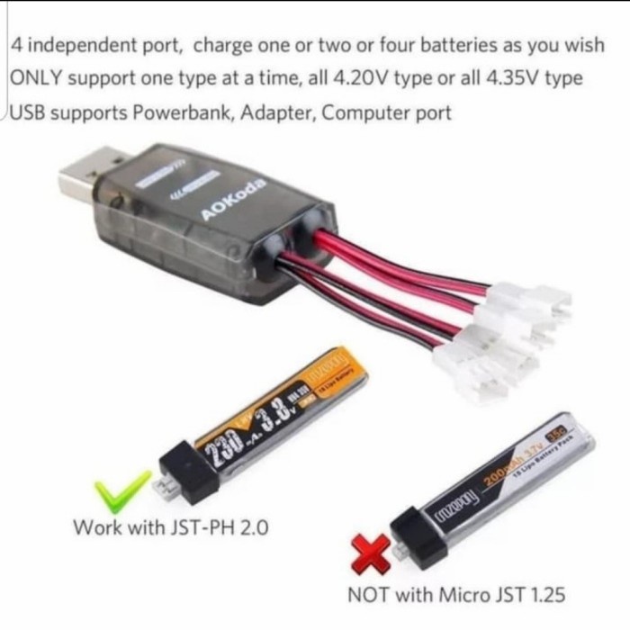 FLASH SALE AOKODA CHARGER BATERAI 1S 4 IN 1 LIPO LIHV ORIGINAL 100% TERMURAH