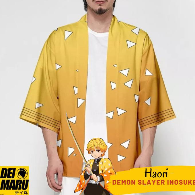 Kostum Jepang Japan Kimono Cosplay Demon Slayer - CT Haori Zenitsu