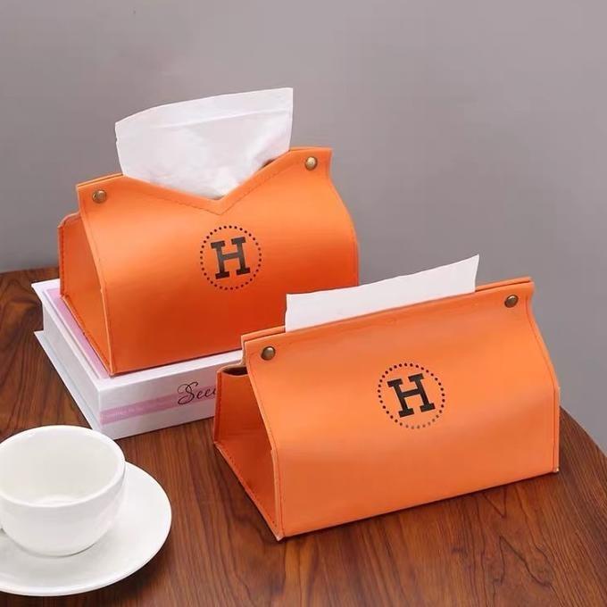 New Lv Brown & Hermes Orange Tissue Box/ Kotak Tissue Bahan Kulit