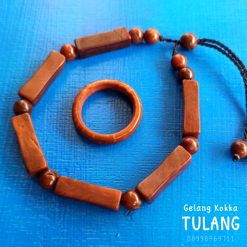 Gelang Kayu kaukah (TULANG) Free cincin koka kokka kaokah kokah