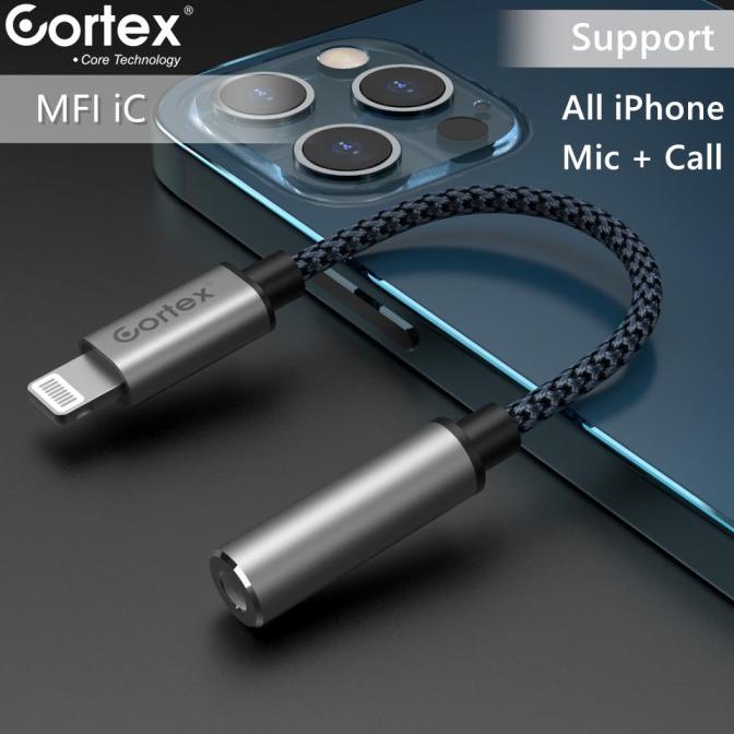 Cortex MH220 Splitter iPhone Converter lightning to jack HEADSET ORI