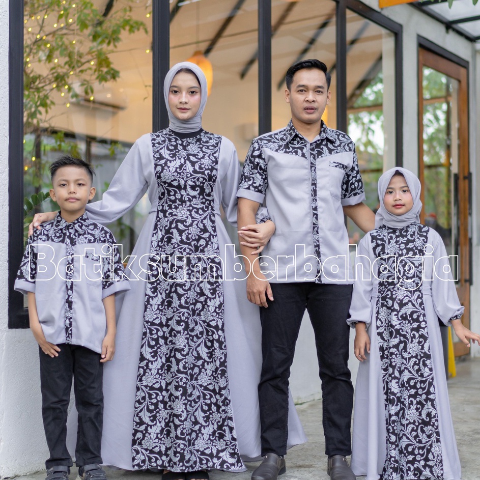 [KODE CT7M0] Couple keluarga syari muslimah dress gamis couple baju couple pasangan gaun pesta musli