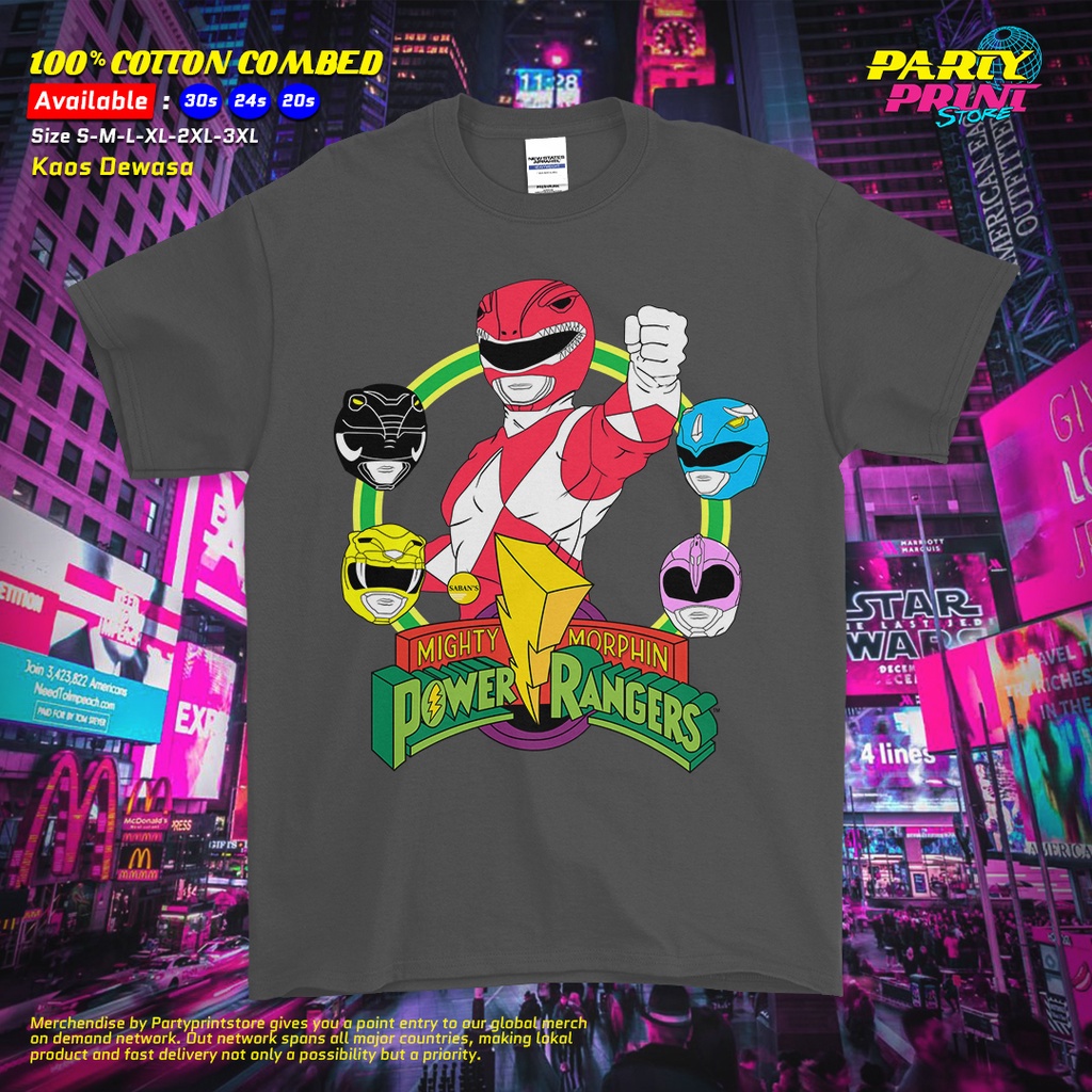 Partyprintstore Kaos Pria Film Series Power Rangers #1