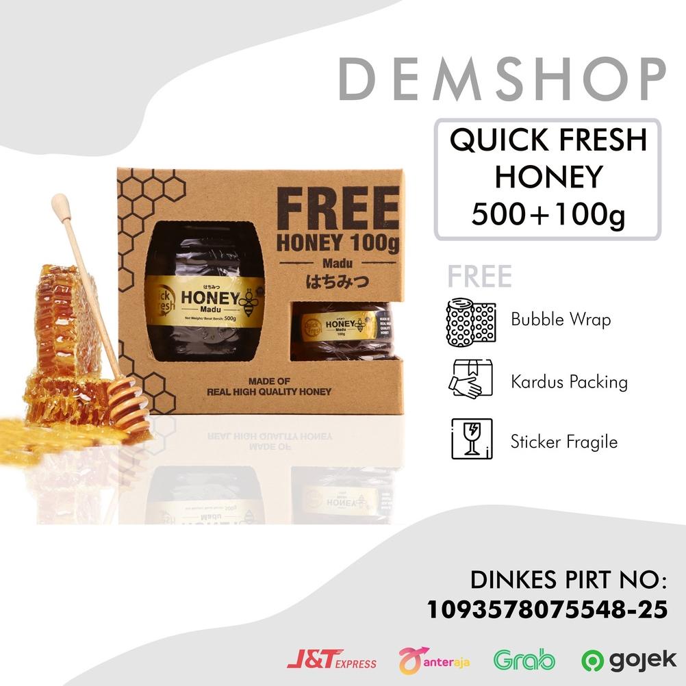 

[PAKET BUNDLING] Quick Fresh Honey / Madu Murni 500GR + 100GR Jar Best Seller