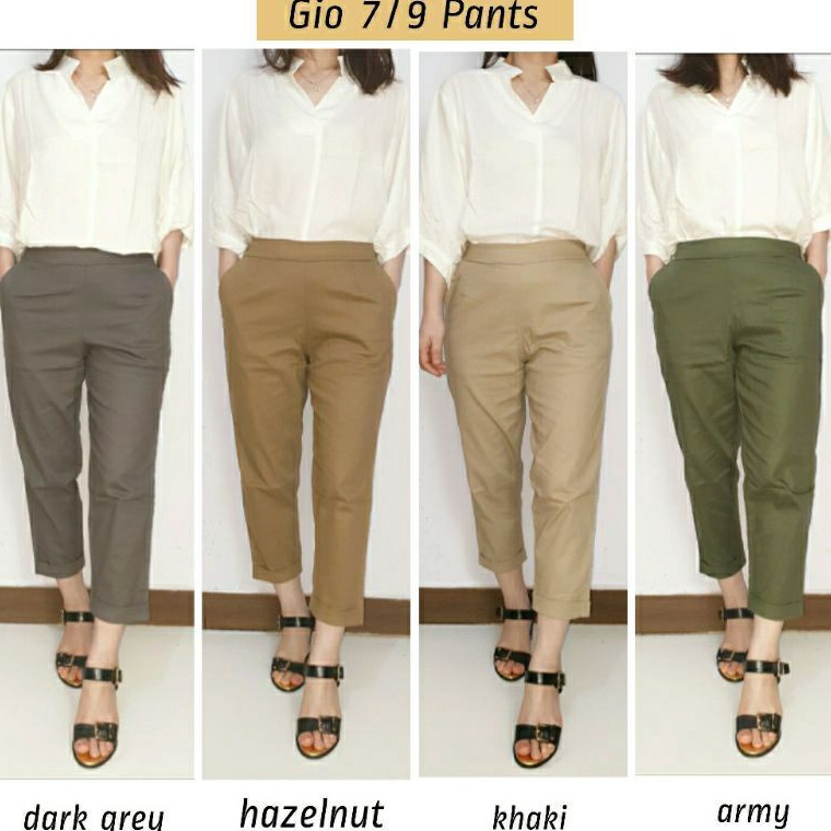 [RKK] GIO Jumbo Celana Katun Wanita Gio Pant 7/9 Celana Katun Stretch Melar ↔COD
