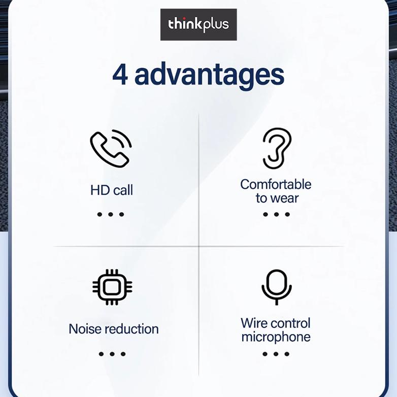 HEADSET THINKPLUS LENOVO TW13 HEADSET HANDSFREE THINKPLUS EARPHONE NOISE REDUCTION STEREO