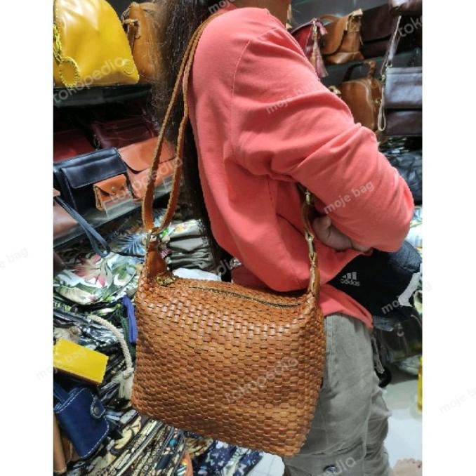 Tas Selempang Kulit Sapi Asli Model Anyam Termurah By Moje Jogja