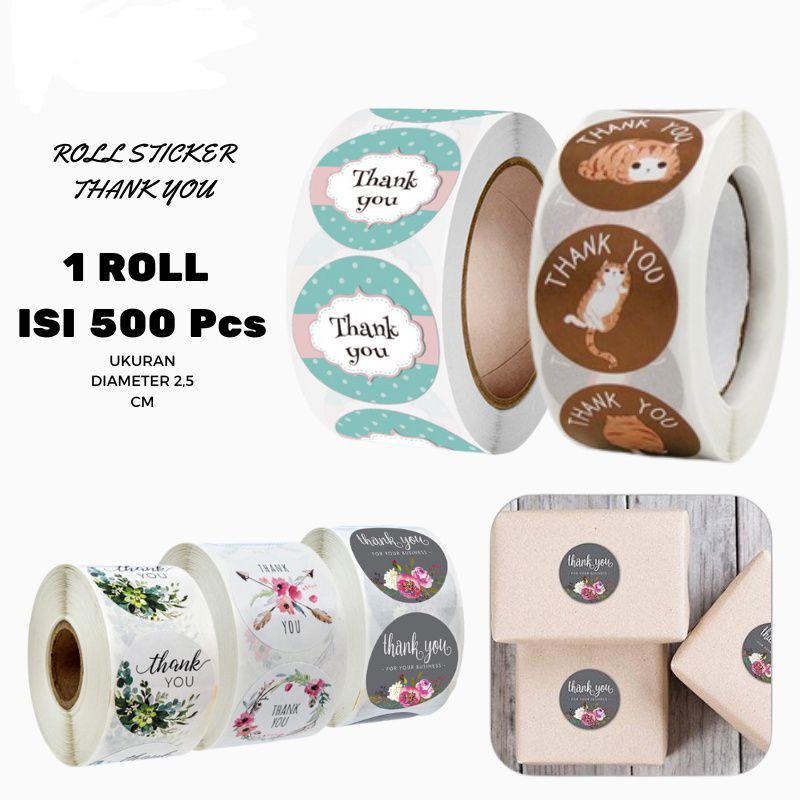 

Paling Murah Isi 500 Pcs Stiker Label Roll Thank You - Stiker Label Makanan - Stiker