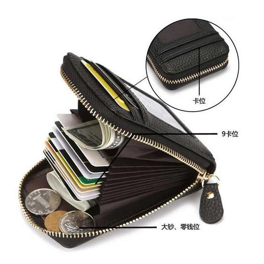 Dompet Kulit Wallet Wanita Pria Tas Kecil Tempat Slot Kartu Kredit Atm