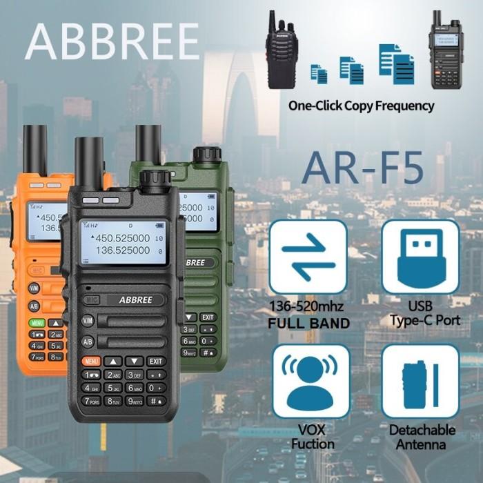 Ht Abbree Ar-F5 Walkie Talkie Full Band 128Ch Wireless Copy Frequency