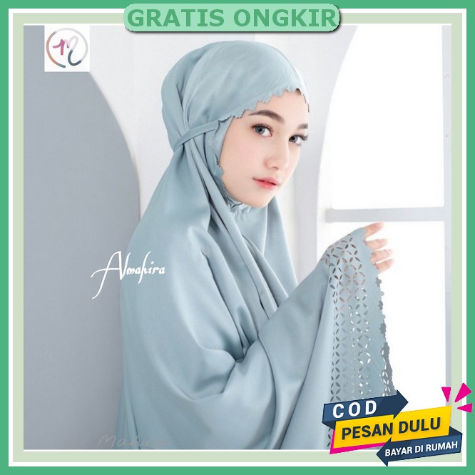Mukena Sarah Motif Bunga Sakura Terbaru Mukena Travelling Mini Pouch Jumbo Size Lasser Cut Mukena De