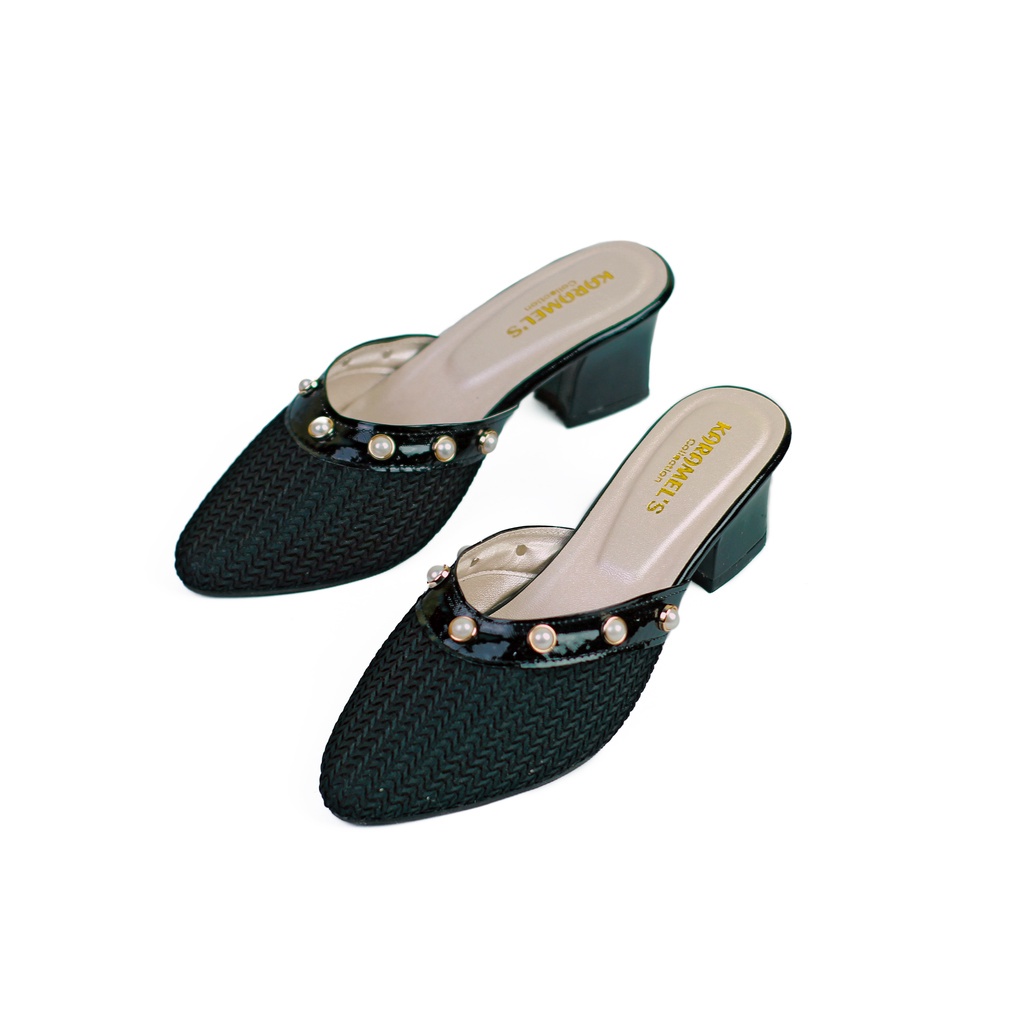 SANDAL HIGH HEELS HAK TAHU 5CM Brukat Mutiara CR 23