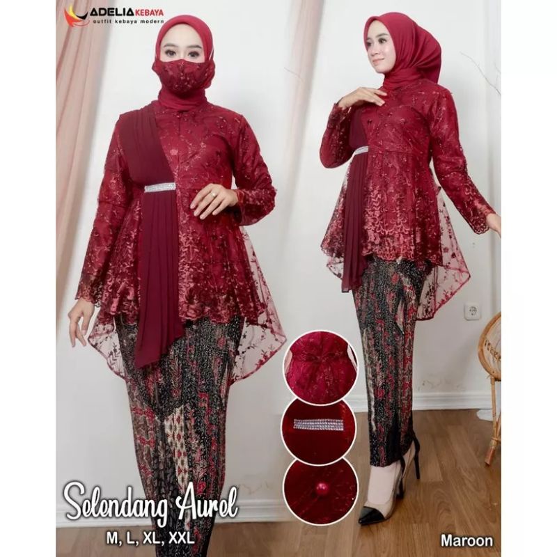 Kebaya Tunik Aurora Selendang | Kebaya Tunik Brokat | Kebaya Modern | Kebaya tile | Kebaya Favorite | Batik Couple | Kebaya Kondangan | Kebaya Brokat | Kebaya | Atasan Wanita | Tunik