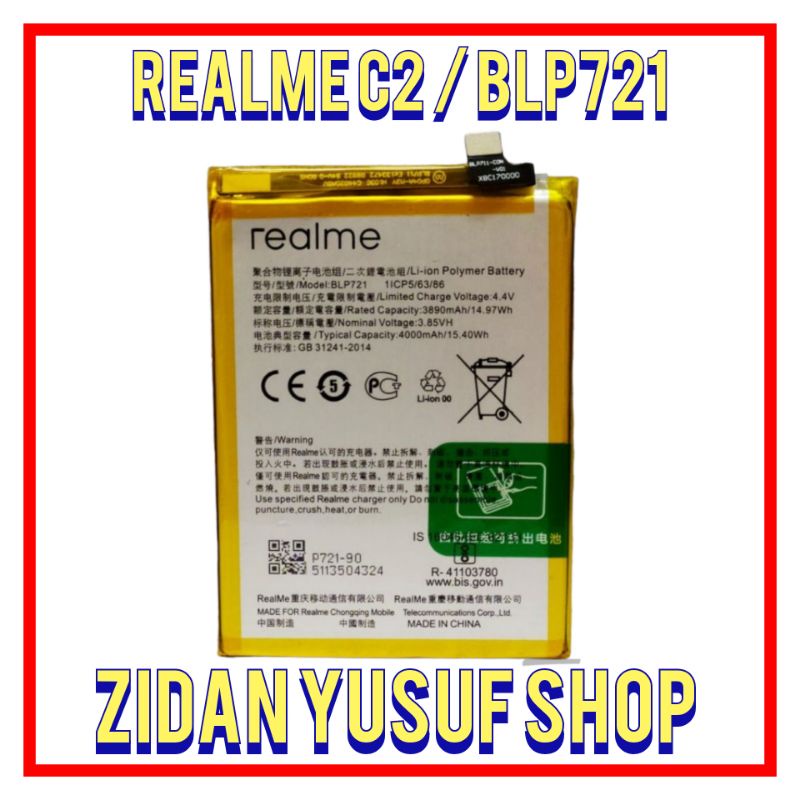 BATTERY BATRE BATRAI BATERAI REALME C2 / BLP721 ORIGINAL