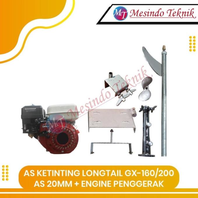 [ Terlaris] As Ketinting Longntail As 20Mm /Gx-160/200 Set + Mesin