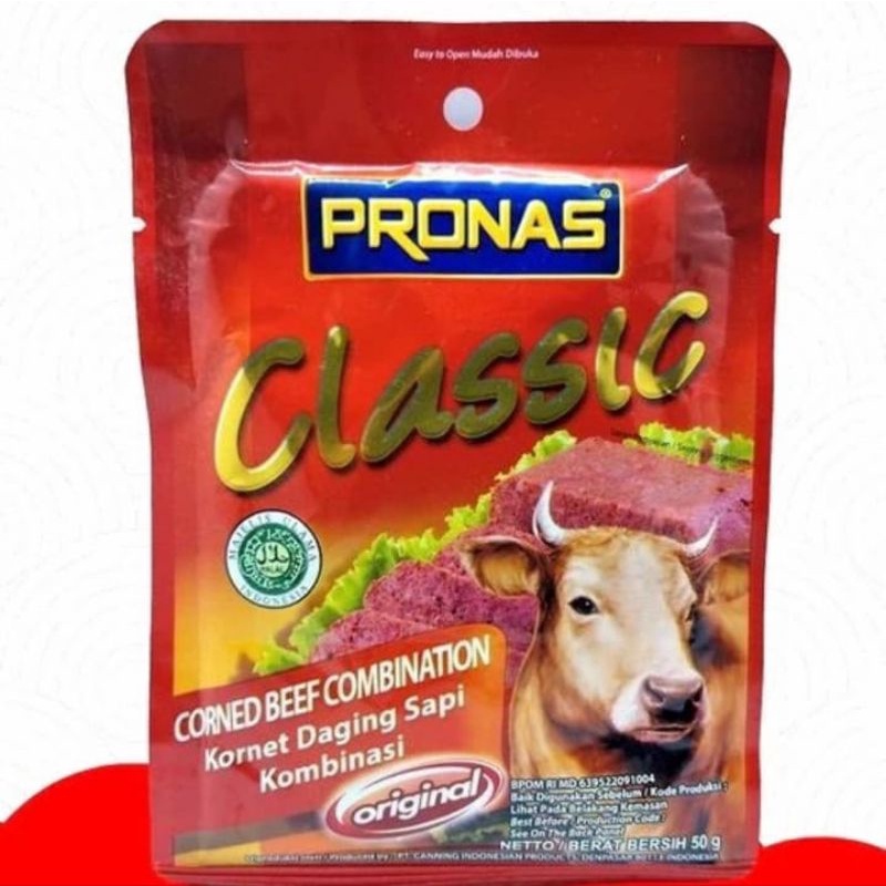 

Pronas Classic Corned Beef 50gr Kornet Sapi