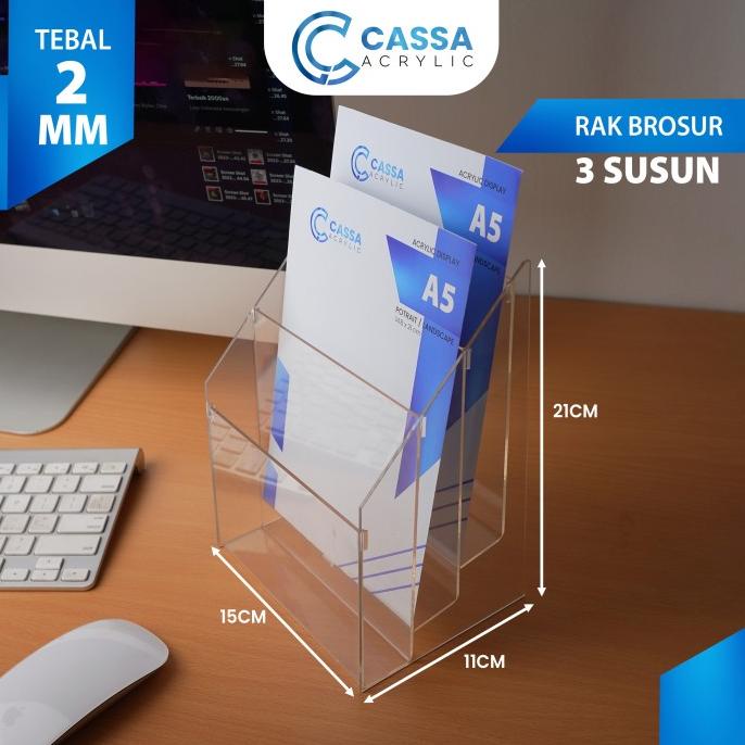 

!!!!!!] TEMPAT BROSUR SUSUN A5 / AKRILIK TEMPAT BROSUR 3 SUSUN