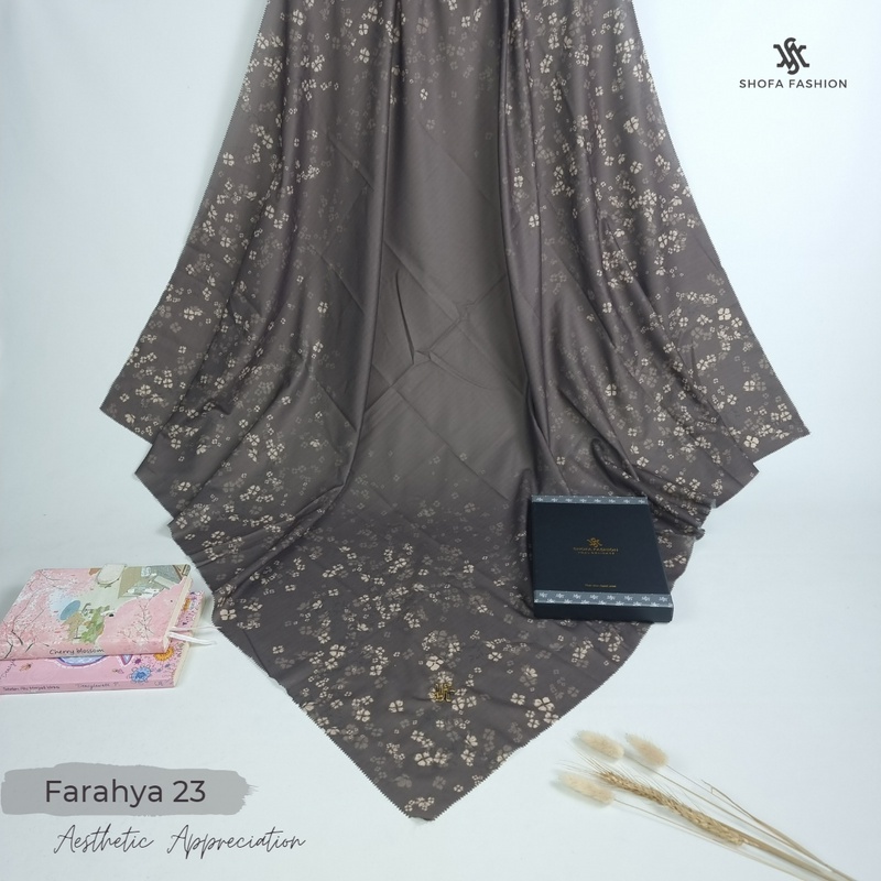 (Farahya 023) Shofa Fashion - FARAHYA PART 3  Series Hijab Segi Empat Voal Motif Orin Hardbox