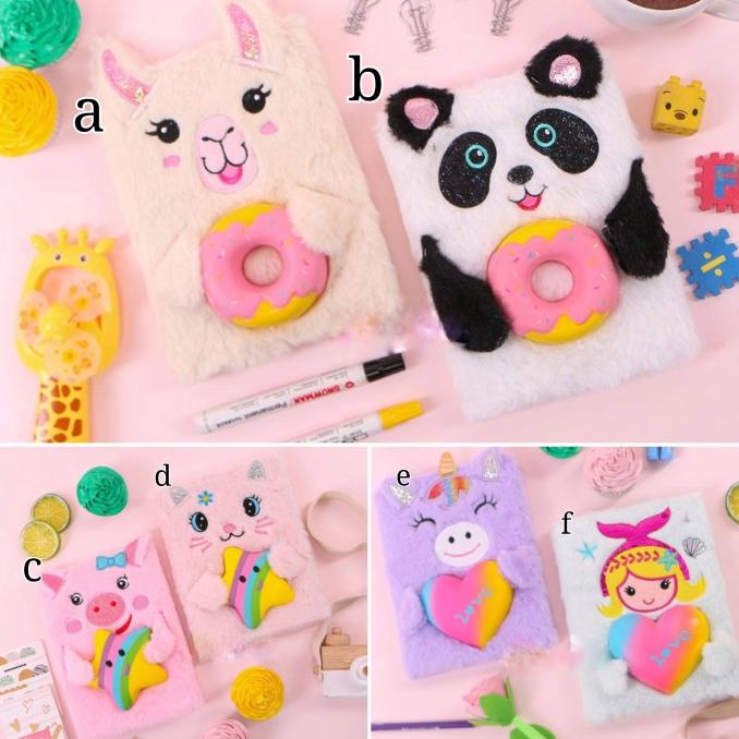 

BUKU TULIS DIARY NOTEBOOK ANAK LUCU BULU SQUISHY A5