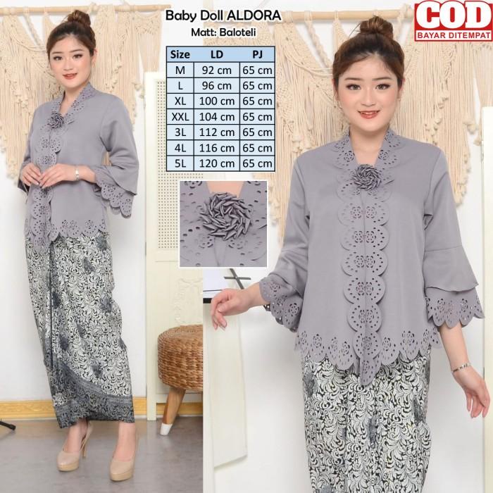 Terlaris Atasan Kebaya Encim Modern Warna Abu Jumbo|Kebaya Wisuda Elegan Mewah