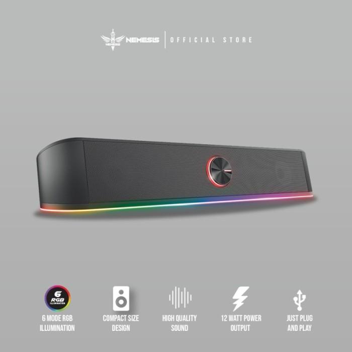 Terlaris Nyk Nemesis X60 / X-60 Quantum Soundbar Gaming Speaker Rgb