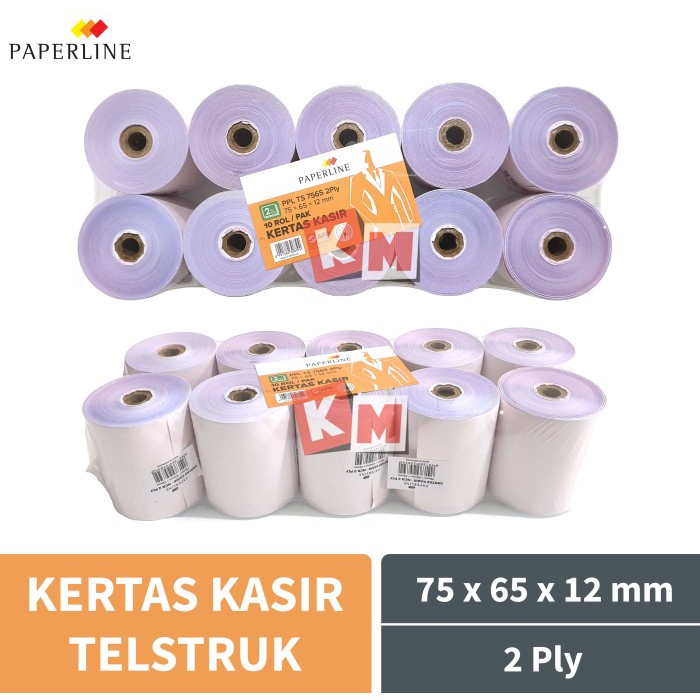 

Aurealiamall Kertas Struk Kasir Telstruk Paperline 75 X 65 Mm 2 Ply Ncr Roll 75X65