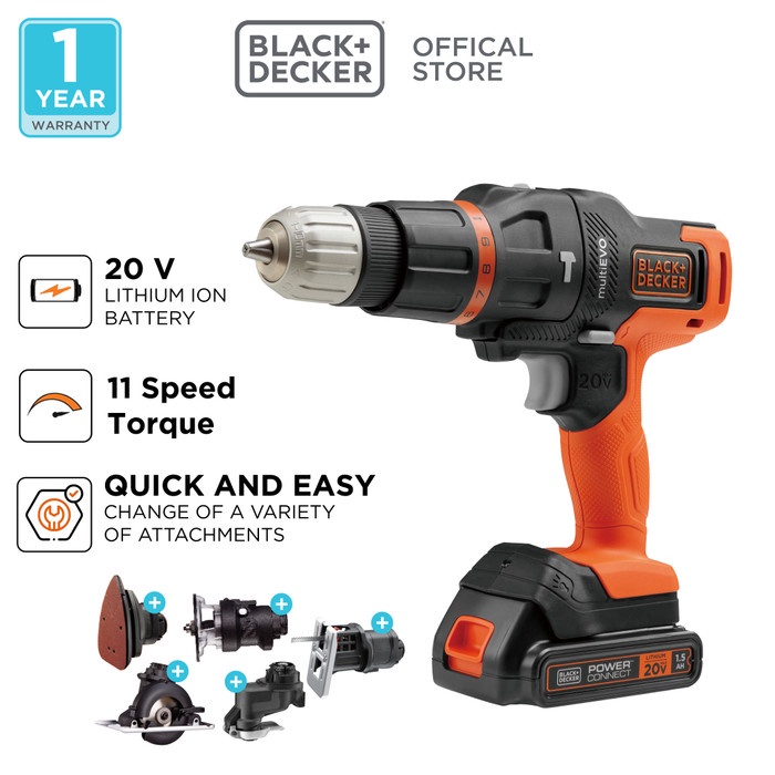 Terlaris Black+Decker Multi Evo 6 Heads Kit (Evo185K6-B1)