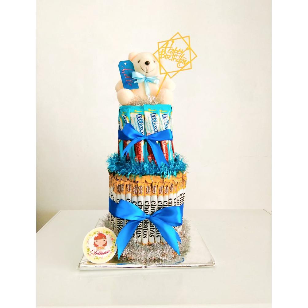 .snack tower cake 2 susun chocolatos dilan sari gandum susu uht kue tart coklat cake ultah birthday anak hadiah anniversary ( ds bgr ) Best Seller