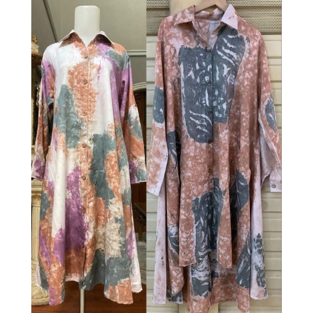 Tunik Kancing Tie Dye Jumputan Busui Frendly / Tunik Cotton Mikro / Tunik Silk / Tunik Tie Dye / Tunik Palembang / Tunik Murah / Atasan Wanita / Pakaian Wanita / Tunik Bestseller / Tunik Palembang / Tunik