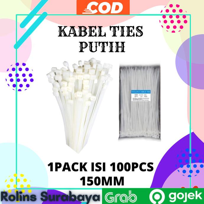 

hanya disini] Kabel Tis 15 cm Cable Ties Tie Tali Alat Pengikat Pendek Putih 100 pcs