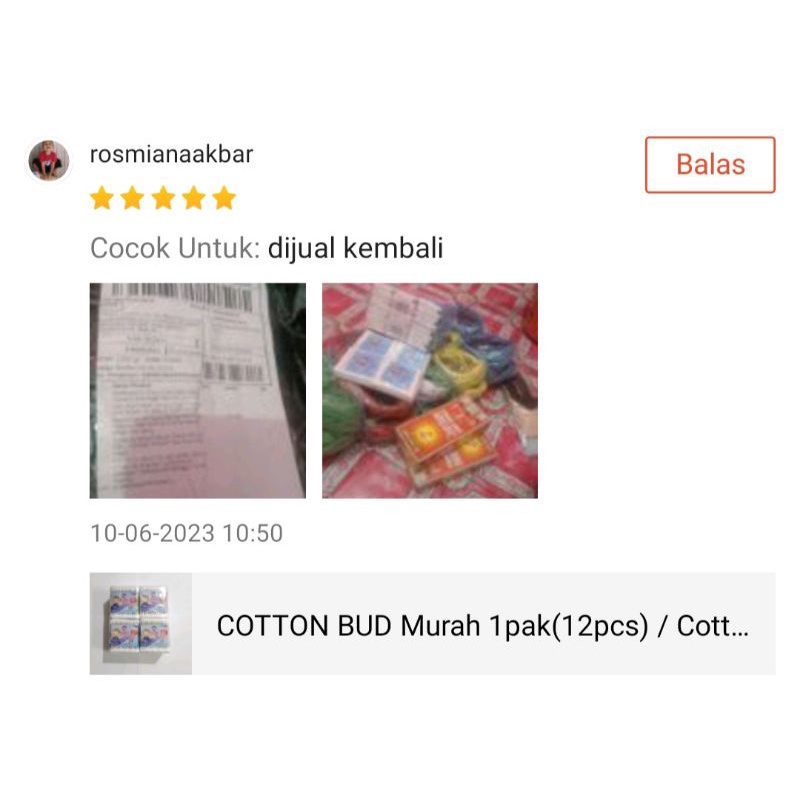 (12pack)Cotton Bud Anak Dewasa Lembut Murah Pembersih Telinga /Korek Kuping katenbad isi 12x40stick