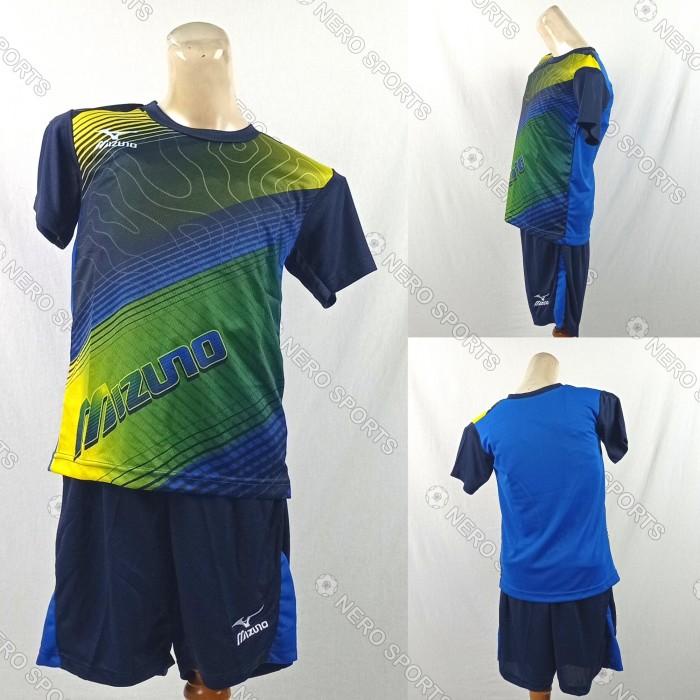Koli Baju Jersey Setelan Kaos Voli Volley Print Anak - Mizuno Mz121 Biru