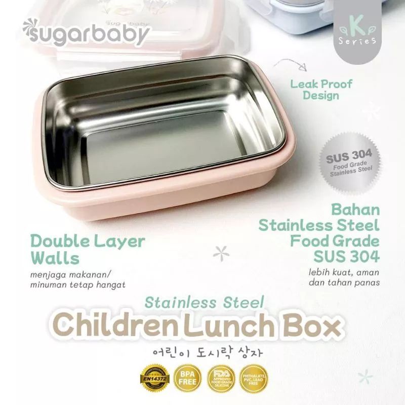 Sugar Baby Stainless Steel Children Lunch Box / Tempat Bekal Anak / Kotak Makan Anak