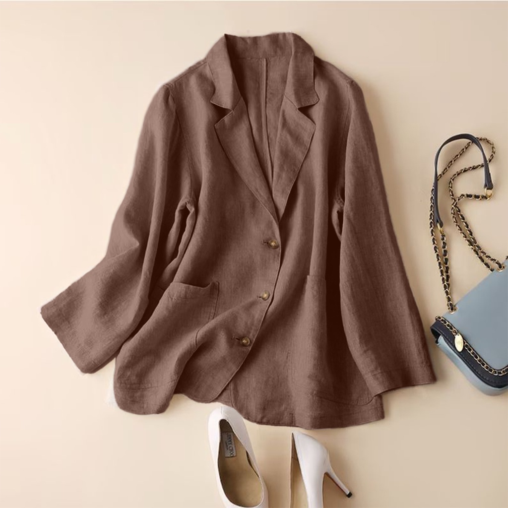 Jas Wanita Blazer Korean Style - Famous Blazer Wanita - Blazer Linen - Blazer Casual