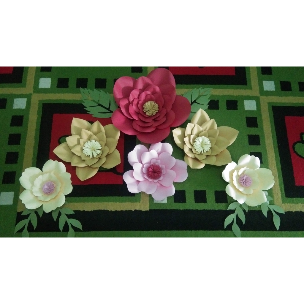 Ready Stock Paper Flower Backdrop Lamaran Nikah Dekorasi Bunga Kertas Papan Bunga