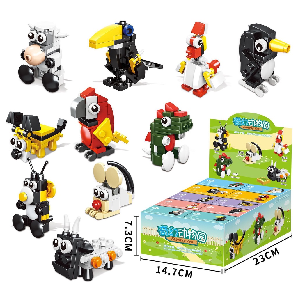 BUILDING BLOCK ANIMAL / BRICK MOBIL ANIMASI BINATANG INSECT BIRD MURAH LUCU / MAINAN BALOK BLOK ANAK