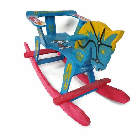 Mainan kuda jungkit horse / mainan anak kuda kayu goyang / kursi kuda hqu