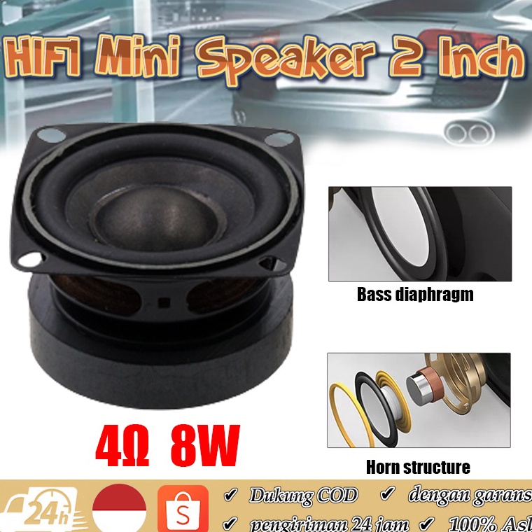Baru.. HIFI Mini Speaker 2 inch 4Ω 8W bass Pemutar Bluetooth 2 inch High Power mid-woofer Super Low Bass Magnet 9WG