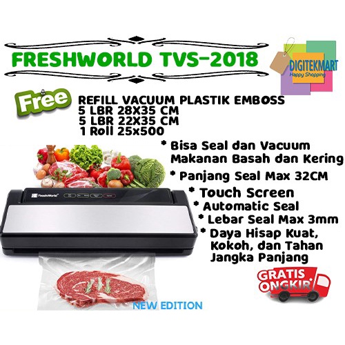 

Vacuum Sealer Freshworld Tvs-2018 Makanan Lembap Dan Kering