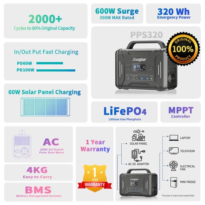 Portable power station energizer Power pack power bankGenerator AC DC