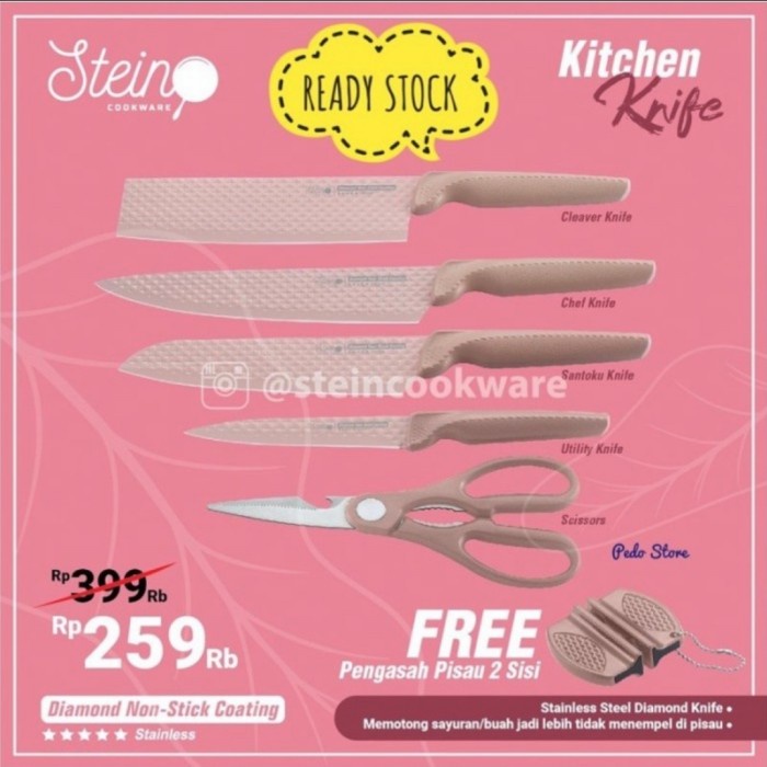 Stein Steincookware Pisau Set Kitchen Knife 6 In 1