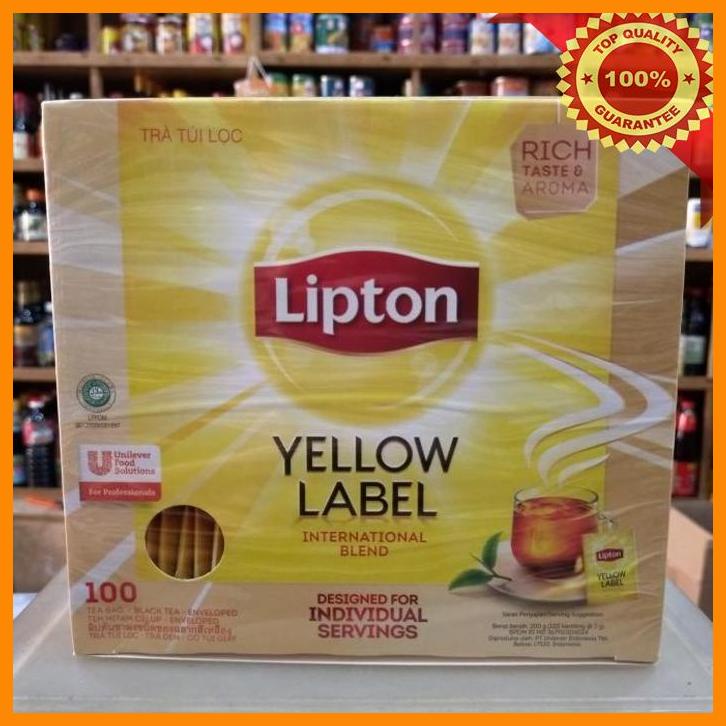 

(SUHA) LIPTON YELLOW LABEL ENVELOPED BLACK TEA/ TEH HITAM CELUP 100SHEET @2GR