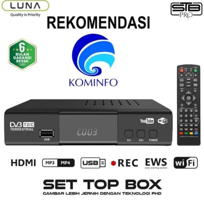 Update LUNA X EVERCOSS Set Top Box TV Penerima Siaran Digital Receiver Full HD/ STB Wifi Bisa Youtub