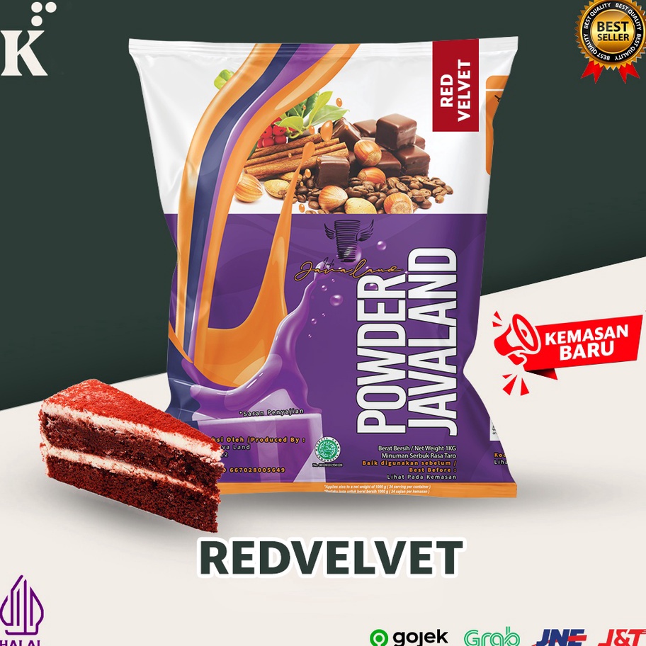 

➞✧✴ Bubuk Minuman Bubble Powder Drink Red Velvet ORIGINAL Javaland 1kg Terbaru