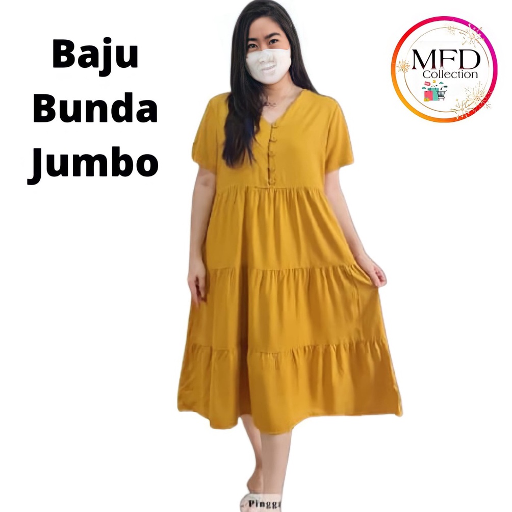 Big Promo Dress June Ibu Hamil Jumbo Polos Rayon Premium Ld 120 Daster Jumbo Polos Muat BB 65-90 Kg 
